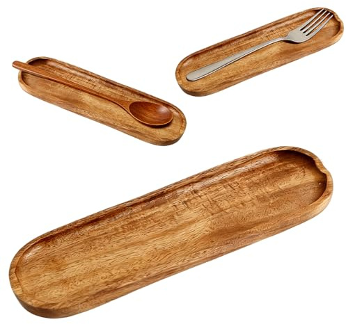 1 PCS Repose cuillère cuisine,Porte cuillere cuisine,Repose-Cuillère en Bois avec Cuillère Offerte,lisse longue porte cuillere cuisine en bois porte-ustensiles pour spatule cuillère pince.