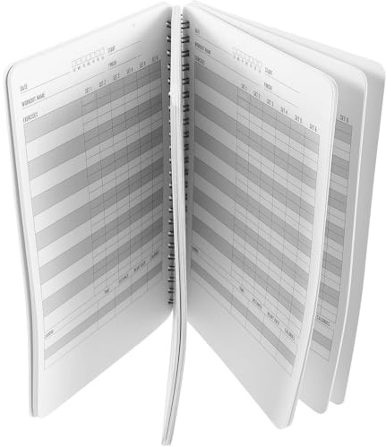 GLEAVI A5 Fitness Planner Workout Log Book with Coil Binding – Gym Journal for Women Men, Exercise Tracker Notebook for Bodyweight Training and Daily Workout Scheduling