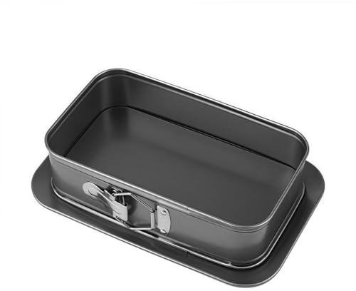 Tortiera rettangolare con fondo rimovibile, teglia da forno in acciaio al carbonio per mousse di tiramisù, 28 x 18 x 6,5 cm, lavastoviglie