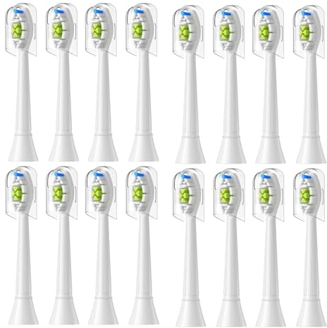 Têtes de brosse à dents rechange, compatibles avec des poignées faciles nettoyer, saines et autres clipser (8-16 pièces)(16pcs White)