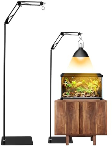 Luqixcey Support de lampe pour reptiles - Réglable de 40 à 180 cm - Rotation à 360 ° - Avec socle pour terrariums et vivariums - Sans lampes