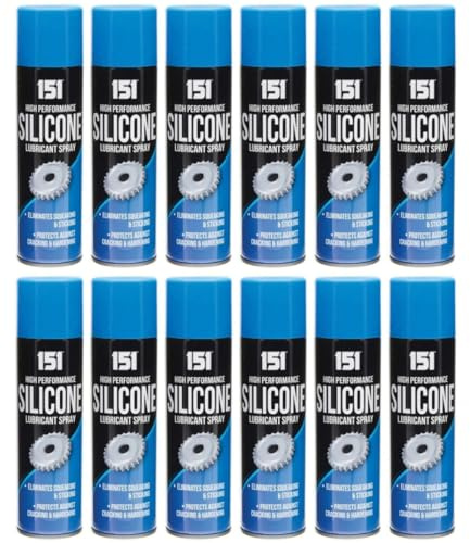 151 High Performance Silicone Lubricant Spray, Temperature Resistant, Water-Resistant, Multi-Purpose, 200ml, Pack of 12