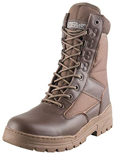 NITEHAWK Army/Military Patrol Brown Leather Combat Boots Outdoor Cadet Security - Size 11