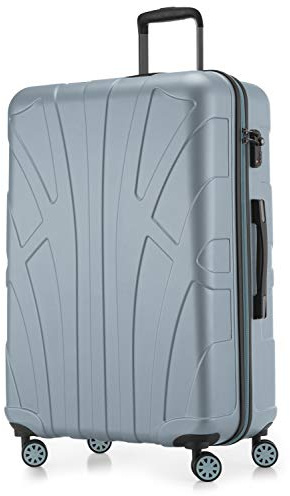 SUITLINE großer Hartschalen-Koffer Koffer Trolley Rollkoffer XL Reisekoffer, TSA, 76 cm, ca. 96-110 Liter, 100% ABS Matt, Pool Blue