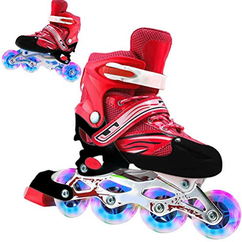 ARTOCT 2 in 1 Rollschuhe, 4 Größen verstellbare Rollschuhe Kinder und Erwachsene, verstellbare Rollschuhe Fun Flashing Illuminating Rollschuhe Kinder Jungen und Mädchen