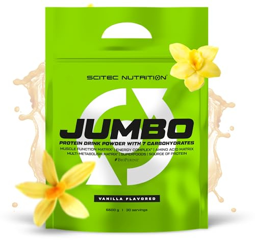 Scitec Nutrition Jumbo - Hochkalorischer Weight Gainer - mit Mehrkomponenten-Protein - Aminosäuren-Matrix - Metabolische Matrix - Superfood-Mischung, 6,6 kg, Vanille