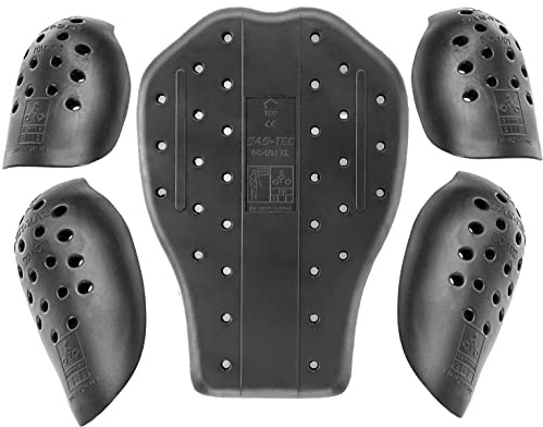Sas-Tec Viskoelastischer Memory-Schaum, leicht, Rückenprotektor, Schulter- und Ellbogenschützer, Einsätze – Motorradjacke, Anzug, Oberkörper, Slimline Armour Upgrade – Level 2 – 5-teiliges Set