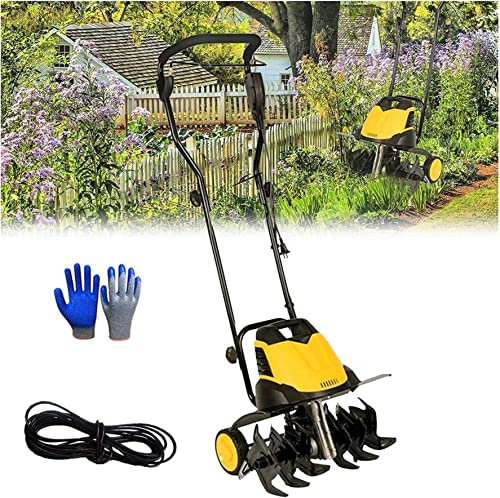 Garden Gear Electric Garden Tiller, Cultivator Rotavator, 6 cuchillas, profundidad de labranza de 22 cm, ancho de arado de 45 cm, azada de motor giratoria plegable, para césped, parche de vegetales
