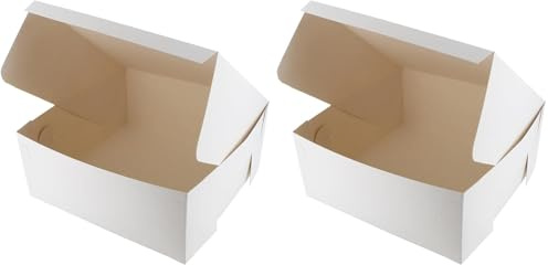 Culpitt Bakery Box, 7 x 7, White Folding Box For Cake, Cookies, Sandwiches, Cake Slices, Pastries, Take Aways, And Soaps, Gift Boxes - 20 Pack