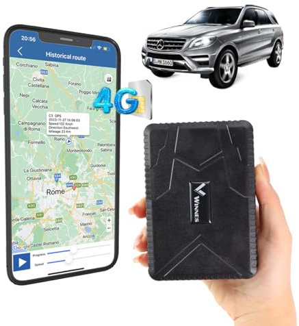 Winnes 4G GPS Tracker Mit SIM Karte Kostenlose App GPS Tracker Auto Globale Abdeckung Echtzeit-Tracking Diebstahlschutz GPS Gerät Für Motorräder, Autos, Wohnmobile, LKWs, Boote