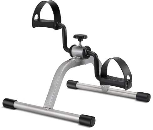 RYGEO Pedal Exerciser Under Desk Bike Mini Foot Exerciser Adjustable Resistance Silent for Home Fitness Gym Workout Legs Arms
