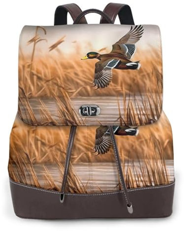 Jagd fliegende Wilde Ente Druck Mode Leichter Frauen Rucksack Wasserdicht Multifunktional Reise Schule Schulter Duffel Tasche Ultraleicht Und Tragbar Für Reisen Schule Und Den täglichen Gebrauch,