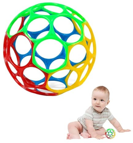 MUYAPAY O Ball für Babys, Greifball für Babys, Weiche Beißring BPA-frei Silikon O Ball, Flexibler und Leicht zu Handhabender Baby Ball, Baby Sensorisches Aktivitätsspielzeug für Kinder Jeden Alters