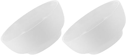 Juego de 2 Ensaladeras de Cerámica de Color Blanco Redondas Grandes