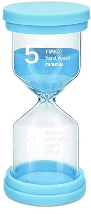 Reloj de Arena, 5 Minuto Temporizador de Reloj Arena Colorido, Temporizador Cocina, Que Se Cepillan Los Dientes, con Extremos de Goma Blanda, para Cocina Casera