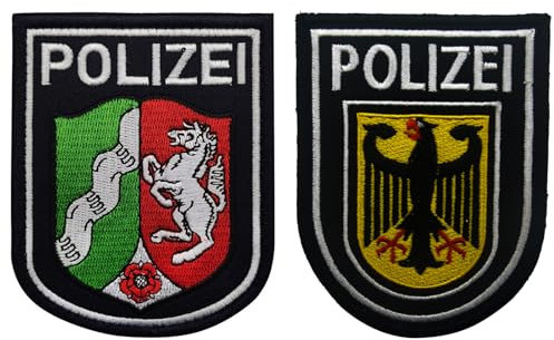 2 Stück Polizei Patch und Bundespolizei Aufnäher für Offiziere - Klett Wachuniformen mit Polizeimarke