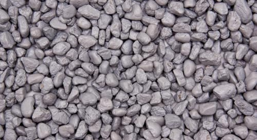 Dihl 1KG Unipac Aquarium Lunar Silver Stellar Gravel Stones, 5mm to 8mm Grain Size, Decorative Substrate, Non-Toxic Durable Epoxy Coated Metallic Finish. 1 KG