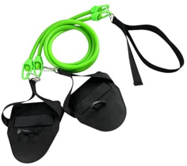 Perfeclan Schwimmarmstärke Schwimmtraining Gürtel Frauen Männer Trockenkabel Kinder Erwachsene mit Handpaddeln Schwimmtraining Ausrüstung, GrÜn
