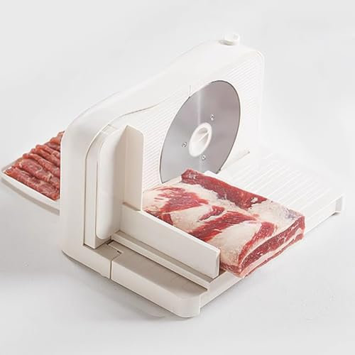 TT-YEC Petite Trancheuse Électrique pour Viande De Bœuf Et De Mouton, Trancheuse À Viande Congelée 150 W avec Couteau en Acier Inoxydable, Épaisseur Réglable De 1 À 15 Mm