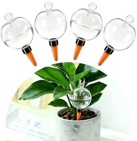 MENGBEI 4 Pezzi Ampolle per Piante, Dosatore Acqua per Piante, Irrigatore Automatico per Vasi, Irrigazione Vasi, Irrigatori per Vasi, Adatto A Balconi E Giardini