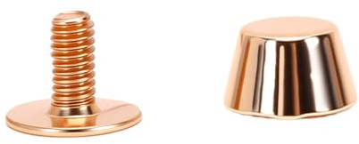 Remaches de dorados de aleación de 8 mm con tornillos de 6 mm, tachuelas decorativas antioxidantes para manualidades de cuero PU, bolsos y cinturones, acabado brillante
