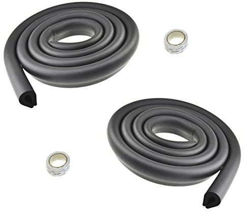 HIMRY® 4 Metri Protezione dei Bordi U-Forma, Protezioni Antispigolo in Schiuma per la Sicurezza dei Vostri Bambini, Extra spesso Bordi Protezione da Tavolo di Vetro (2x2M), Nero, KXD7003 Black