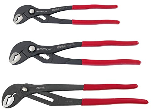 KS Tools - 115.8531 - Set mit 3 Mehrsteckdosen mit Verriegelung 10, 12, 16 - Präzise Einstellung durch Knopf auf Zahnstange
