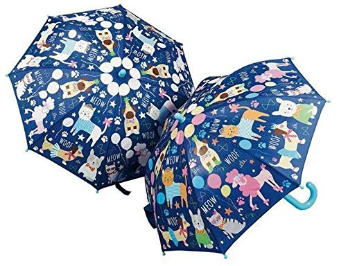Floss & Rock farbwechselnder Regenschirm mit Haustiermotiven