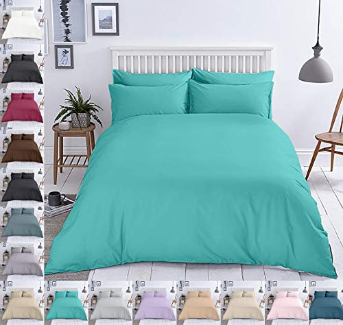 Mixibaby Bettwäsche Baumwolle Renforce Reißverschluss Größe Design 2-3 teilig Wählbar, Farbe Bettwäsche:Türkis, Größe:135 x 200 cm
