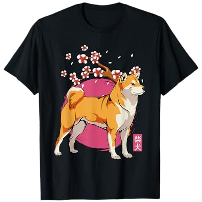 Chien Akita Shiba Inu Fleur de cerisier Sakura T-Shirt