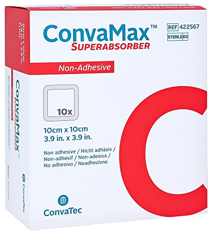 CONVAMAX Superabsorber nicht klebend, 10 x 10 cm, 10 Stück