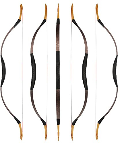 wolfman Traditionelles Bogen Recurvebogen Langbogen Sportbogen Bogenschießen Jagdbogen handgefertigter Holzbogen asiatischer mongolischer Bogen für Erwachsene Teenager Linke rechte Hand(W, 45Lbs)