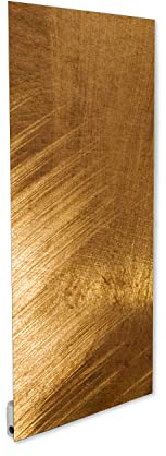 ILO-Radiateur Électrique Mural- Rayonnant- Design- WIFI Connecté +38 Décors- Extra Plat- 750w- Pour pièce de 15m2 -OrientationVert.+Horiz.-Éco, Silencieux- Fabrication France- Or brossé