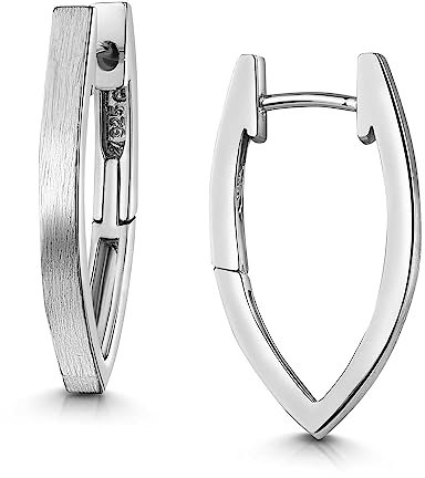 MATERIA by Matthias Wagner Klappcreolen Silber 925 Damen - Ovale Creolen mattiert SO-153