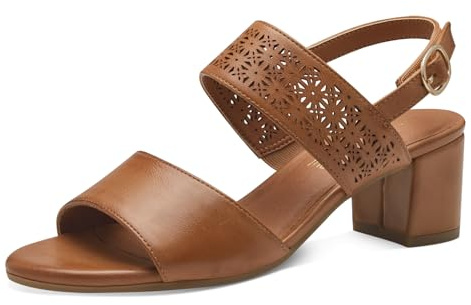 Jana Women’s Sandals with Heel Festive Vegan, Tan, 5 UK