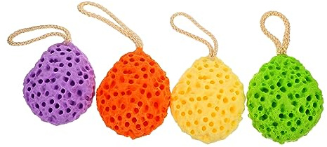 FRCOLOR 4pcs Honeycomb Bath Shower Sponge Soft Exfoliating Brush Rinsing Bath Sponges for Cleaning