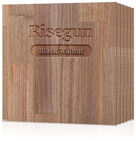 Bastelholzplatte Sperrholz Platten, 6 Stück gespleißtes Sperrholz aus schwarzem Walnussholz, 30,5 x 30,5 cm, unbehandeltes Holz für Basteln, Laserschneiden