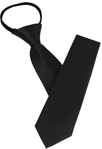 AUYAO Mäns slipsar, enfärgade klassiska förbundna knutar slips 8 cm, justerbara slipsar för män med dragkedja för äktenskap eller festliga evenemang (svart polyester)