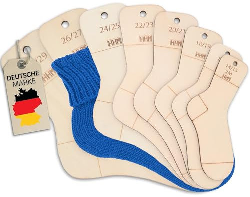 HHM® Größe 2M-29 Sockenbretter mit Größenangabe Sockenlineal zum Stricken. Sockenspanner/Sockenschablone mit Größenangabe. Sockenblocker als Strickhilfe