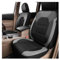 JNNJ 4 Piezas Juego Completo De Fundas De Asiento para Coches, Cubreasientos Delanteros De Malla, Fundas Asientos Delanteros Coche, Juego Completo Protectores Asiento para Coche Cuero(Gris)