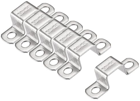MACHSWON 20 x 22 mm U-förmige Strebenverbinder-Halterung, 304 Edelstahl, quadratische Rohrschelle für Tür, geschlossene Stangenhalter, 12 Stück