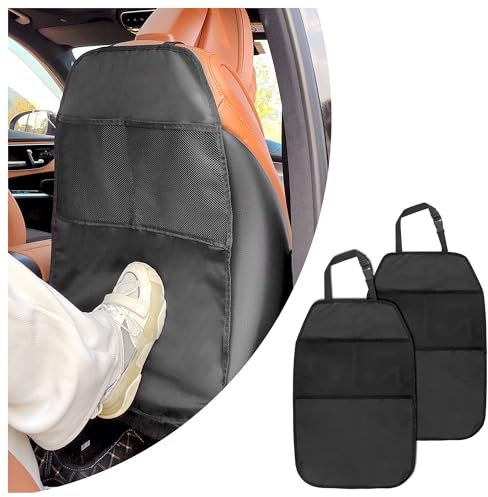 GTLM 2PCS Car Seat Back Protector,Kick Mats Back Seat Protector for Kits & Adults,Universal Waterproof Stain Resistant Back of Car Seat Protector to Keep Car Truck SUV Van Clean