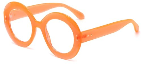 LJCZKA Runde Blaulichtfilter Brille Damen Herren, Runde Brille Ohne Stärke Anti-Müdigkeit für PC, Handy, Fernseher