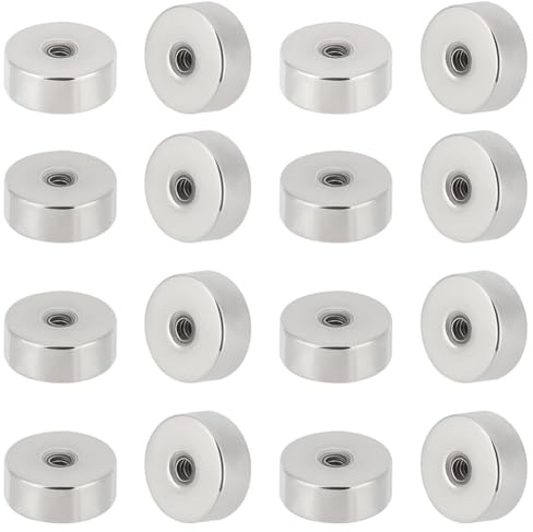 Beebeecraft 1 Caja de 50 Piezas de 304 Tornillos de Acero Inoxidable para Pendientes Cierres de Pendientes Redondos Y Planos de Plata para Suministros de Fabricación de Pendientes de Joyería