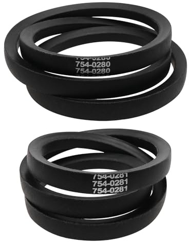 OTOTEC 2 Stück Keilriemen für Rasenmäher Kompatibel mit MTD Kompatibel mit Mastercut OE 754-0280 754-0280A 754-0281 754-0281A Umfang 134,2 Mm 108,7 Mm Breite 16,1 Mm Schwarz