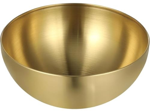GSDGV Stainless Steel Salad Bowls, Mixing Bowls, Large Metal Mixing Bowls, Kitchen Salad Bowls, Multi-Use Kitchen Cooking Bowl Set for Cooking, Baking, Prepping, Dishwasher Safe(Gold)