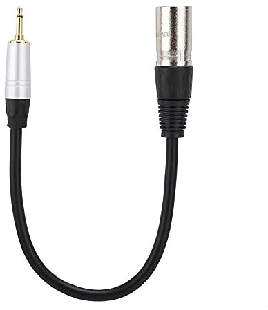 Microphone Cable Adapter, Right Angle Xlr Adapter with Gold Plated 3.5mm Mono Male to 3PIN Xlr Male PVC Exterior Zinc Alloy Shell Cable Mini Jack Aux Adapter Audio Cord for Laptop Speaker Mixer (#1)