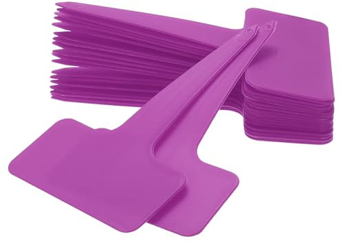 sourcing map Lot de 100 grandes étiquettes de plantes de 10,2 cm en forme de T pour parterres de fleurs, pots de légumes, violets