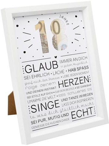 APOMOONS 18.Geburtstag Geldgeschenk, Bilderrahmen Geldgeschenk, 18. Geburtstag Mädchen, Deko 18. Geburtstag Junge, Geldgeschenk Geburtstag, Geschenke zum 18 Geburtstag Mädchen（22.5x17.3x1.2CM