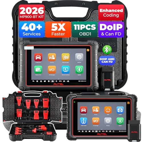 Autel MaxiPRO MP900-BT KIT Diagnosegerät Auto 2026 ECU Codierung Tool | Up von MP808S MP808BT PRO MP900-BT, 3000+ Bidirektionaler Tests, 40+ Servicefunktionen, mit 11 OBD-Kabel (200€), CAN FD